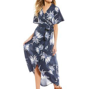 Roxy Wrap Floral Dress | XS Long Blue Sundress